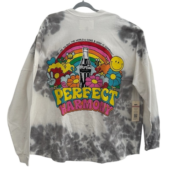 Coca Cola Tops - Coca-Cola 1971 The Unity Collection Unisex Gray White Tie-Dye Spirit Jersey XXL